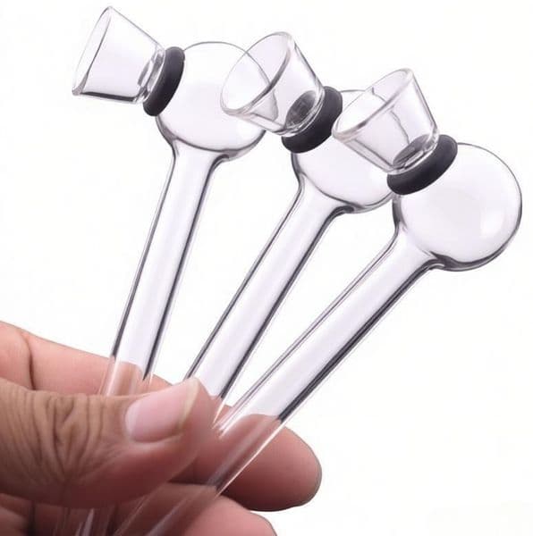 Clear Slides Funnel Shape glass oil burner pipe Thick heady mini 4inch Handmade tobacco hand pipes for smoking dry herb