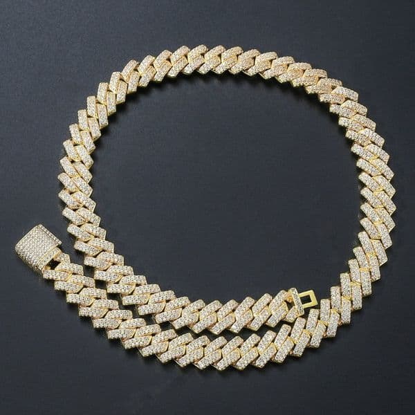 Cuban Necklace European Style Men's Zircon Jewelry Necklace Hip-hop Cuban Necklace