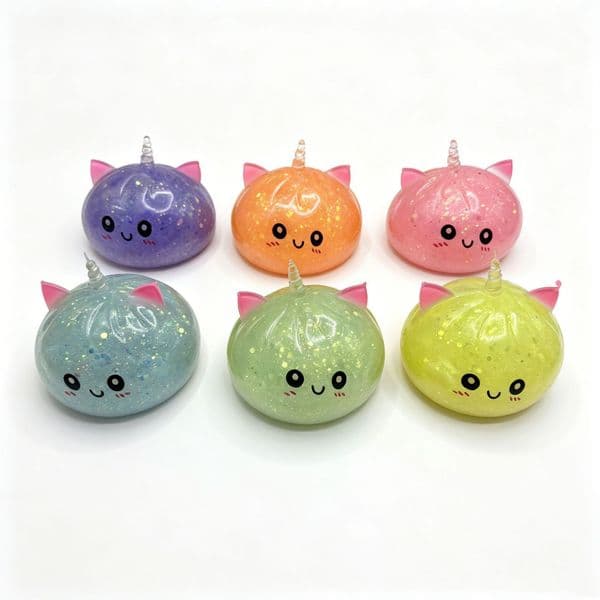 8.5Cm Unicorn Large Dumpling Stress Ball with Steamer Colorful Squishy Bun Sensory Toy for Anxiety Relief Squeeze Dough Ball for Adults&Kids By Sea