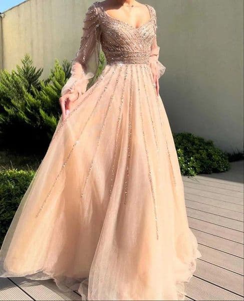 evening dresses vneck sequins beading crystal sequins formal prom gowns robe de soriee custom made
