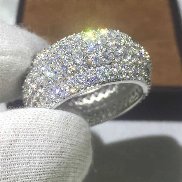 Victoria Wieck Women Fashion 300pcs AAAAA Moissanite dia Sterg sier Engagement wedding band ring for women jewelry Gift