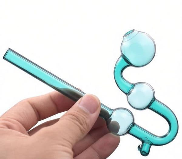 Wholesale Portable Colorful Snake Glass Oil Burner Pipe Hookahs Thick Heady Water Curve Bent hand pipes for smoking with balance dot