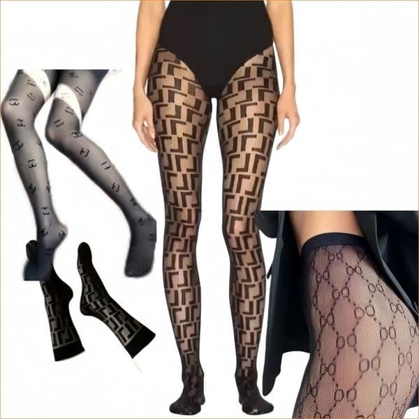 Designer Women's Clothing Sexy Party Decoration Sexy 2C tights luxury women black white tights transparent thin F stockings party club medias socks Gift