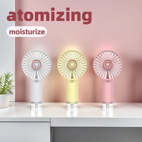 Mist Spraying Hand Fan USB Recharge Atomizing Cooling Portable Desk Fan