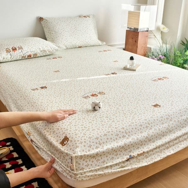 Pure Cotton Coarse Cloth Fitted Single Piece All-Cotton Mattress Dust Non-Slip Sheet Bed Cover Protector