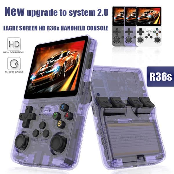 R36S Retro game console handheld game console Linux System 3.5-inch IPS Screen Mini Portable Handheld Video Player 64GB 15000 games