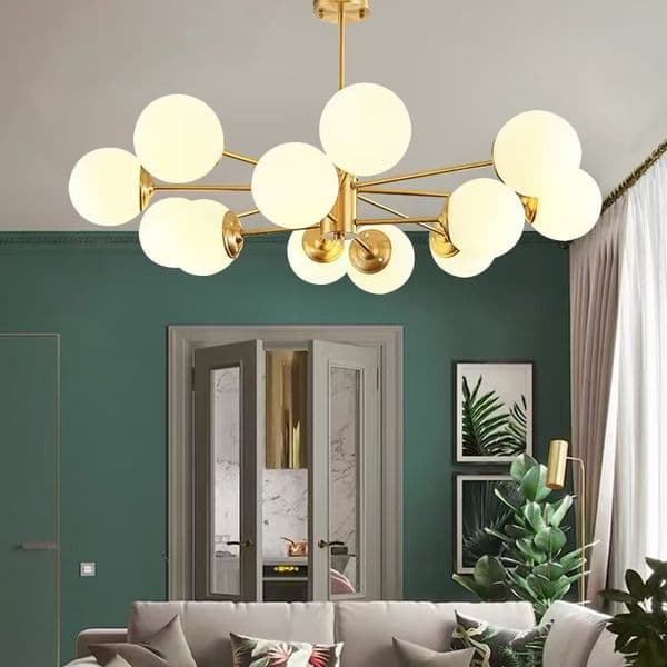 Modern Chrome Chandelier Nordic LED GOLD Pendant Light For Bedroom Living Room Kitchen Indoor Glass Hanging Lighting Fixture
