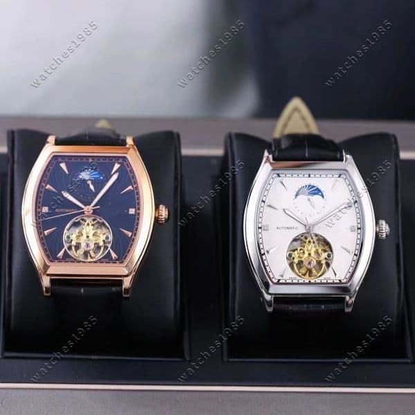 Classic Design Automatic mechanical fashion men's watch Barrel 41 mm all dial working tourbillon moon phase function European wristwatch