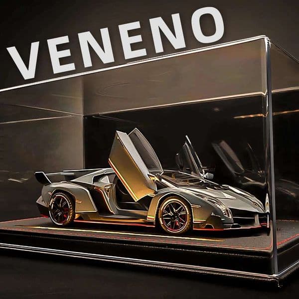 Diecast for Veneno Model Car 1/24 Scale Sports Toy Vehicle Door Can Be Opened Front Wheel Steerable