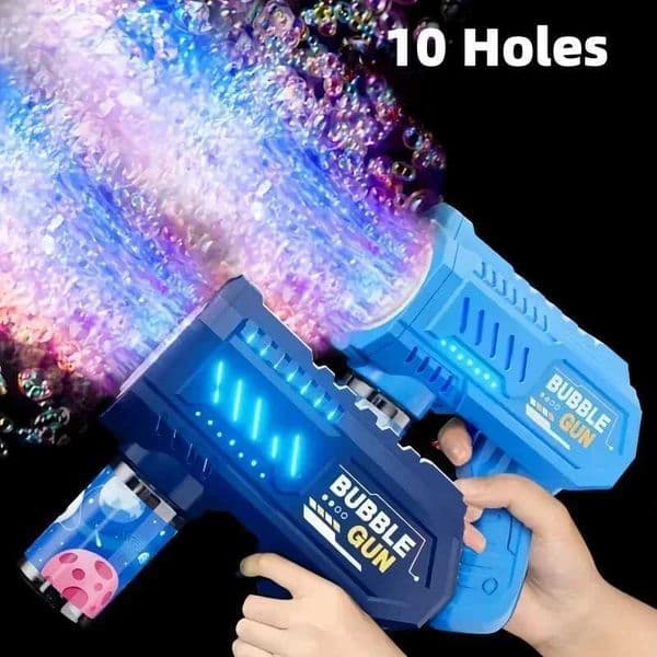 10 Hole Childrens Electric Bubble Gun Rocket Soap Automatic Bubble Machine Childrens Summer Outdoor Bubble Blowing ToyW240902677
