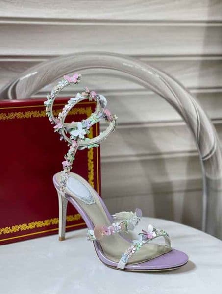 Luxury Brand Summer Satin Sandals Shoes Flowers Bouquet Strappy Party Dress Caovillas Gladiator Sandalias Highest Quality Materials Lady Pumps EU35-43