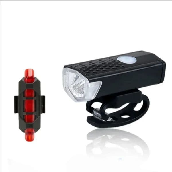 USB Rechargeable Bike Light Set, Super Bright LED Bicycle Front Headlight and Rear Back Taillight for Night Cycling, IPX6 Waterproof 776 LL