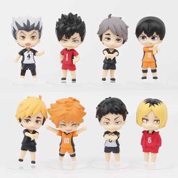 1pc random color haikyuu to top volleyball boy PVC action diagram model toy Q version static posture W240905