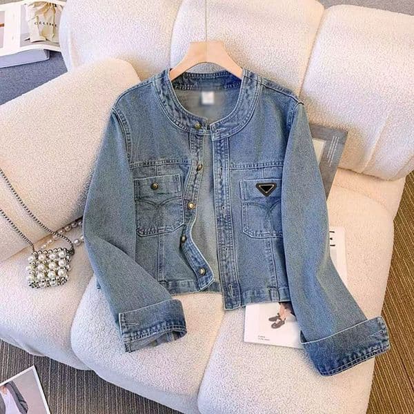 Designer Womens Jackets Denim Coat Wash Blue High Quality Budge Luxury Letters Shirts Woman Designer Jackets Distress Jeans Tops S-XL
