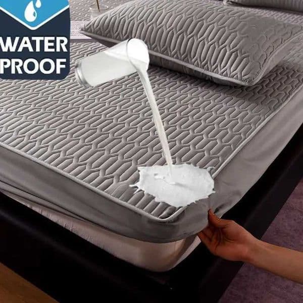 Waterproof thick bed cover solid color mattress protection skin friendly large double patch pad 90 140 180x200cm W240907