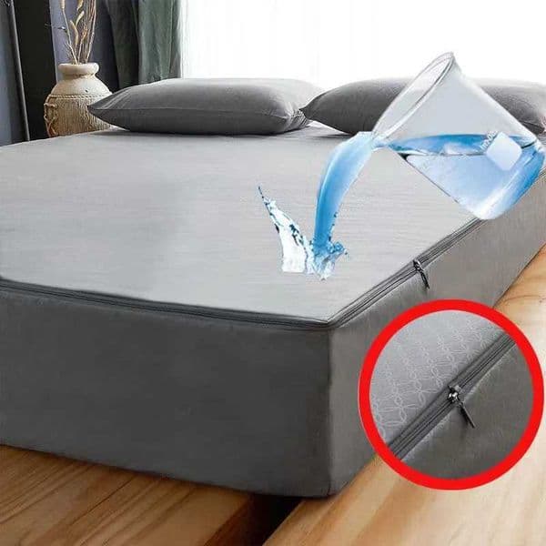 100% waterproof mattress cover with six sided zipper fully wrapped mattress protective cover large customized bedding patch W240907