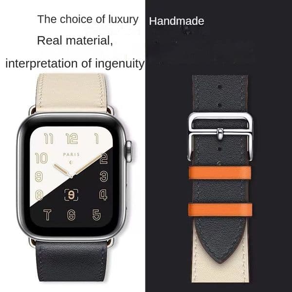 Handmade leather watch strap for Apple iWATCH 7/6/5/SE waterproof smart watch strap