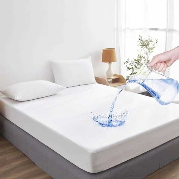 100% waterproof mattress cover with deep pockets solid color anti mite fit bedding W240907
