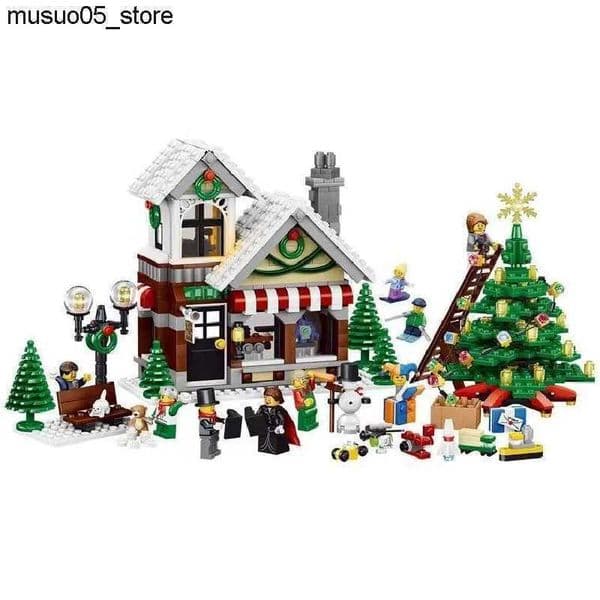 Christmas House toys Creative toy Building blocks house children's gift assembling educational toys L260114