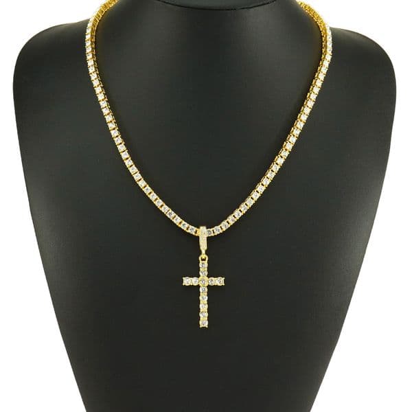 Tennis Chain Necklace 4 MM Zircon Jewelry Men Women Hip Hop Cross Necklace HipHop Jewelry Fashion Gift