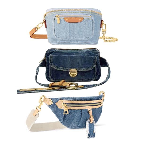 Fashion bum denim fanny pack designer crossbody bags clutch leather belt bag Adjustable shoulder straps vintage Denim bumbag