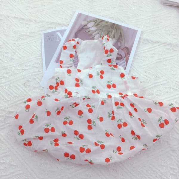 New Summer Pet Clothes Summer New Floral Pumpkin Suspender Skirt Dog Cat Thin Vest Love Strawberry Pet Tutu Birthday Dress