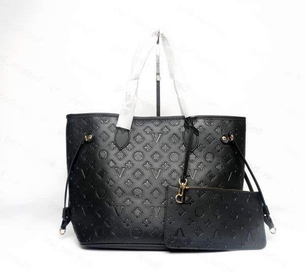 MM size 40156/M40995 Luxury Designer Bag Naverfull Embossed black Flower Women Handbags Shoulder Bags Fashion Composite bag Lady beach Clutch Tote Bag Purse