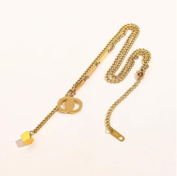 20style Classic Fashion Choker Necklace Designer Gold Plated Letter Stainless Steel Letter Pendant Necklaces For Women Wedding Christm Jewelry Gifts
