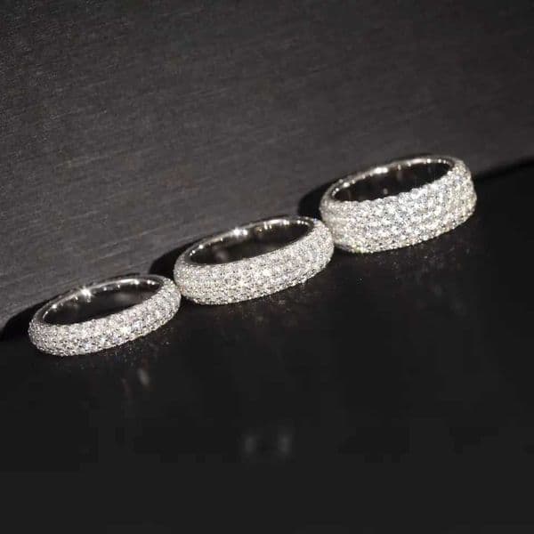 Fashion design Solid silver Iced out Free fire moissanite diamond ring for mens hiphop jewelry