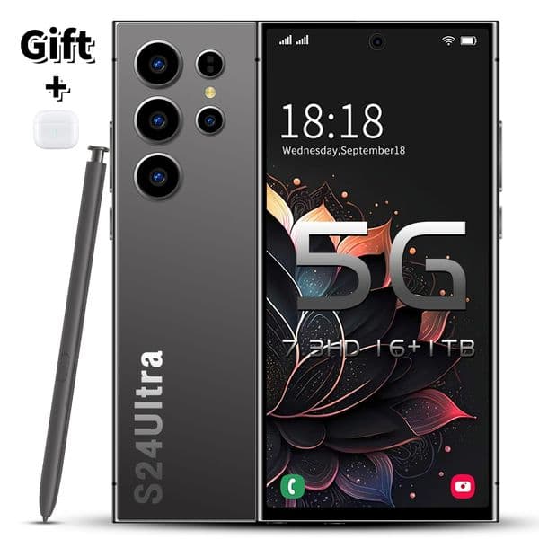 HD display 7.3 inches 5G S24 Ultra mobile unlocking touch play screen Smart 13 system s24 Android smartphone camera phone face recognition 1TB