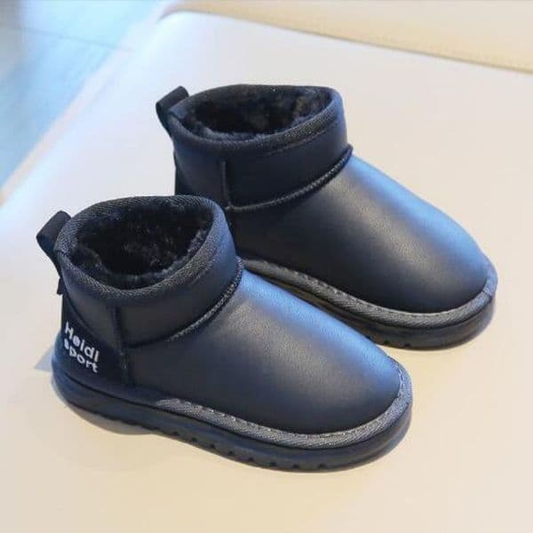 Warm Cotton Snow Boots for Kids and Adults Soft Velvet Lining Leather Outer