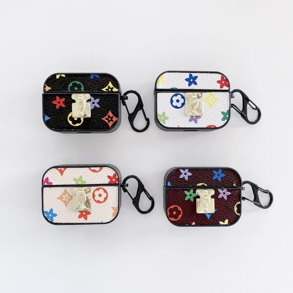 designer airpod case for airpods pro Cases pod Pro 1 2 3 Generation Case Print Headset Packet Hook Clasp Keychain Anti Lost Earphone Fashion Leather AirPod Cases