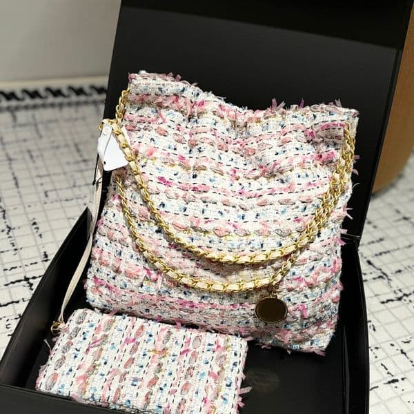 Women's Crossbody Bag Bucket Bag Designer Style Autumn And Winter Style Woolen Leather Chain Bag
