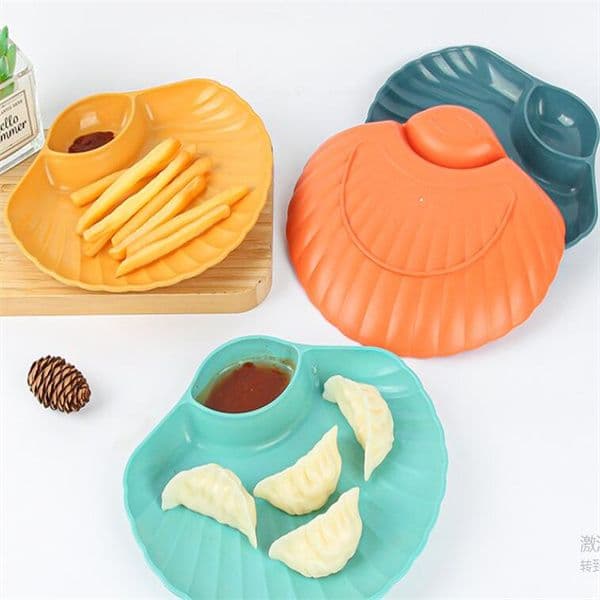 Shell Dish Plastic Dumpling Plate with Vinegar Discs Vinegar Dishes Sushi Breakfast Dried Fruit Snack Shell Bone Spitting Dish