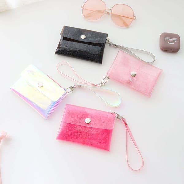 Women's Credit Card Holder Wallet Fashion Transparent Waterproof Pvc Business Card Purse Men Id Card Wallet Girl Coin J1030
