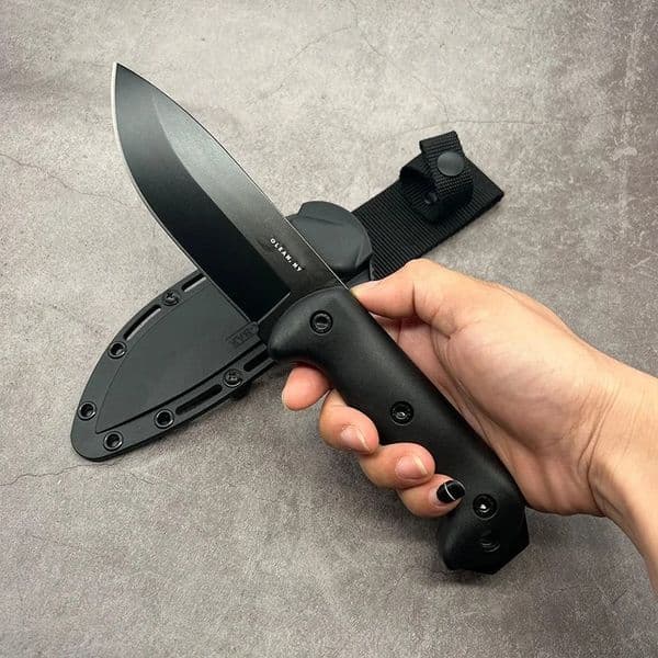 Us (BK-2) 1095 High carbon steel Tactical Knife +Kydex sheath, High hardness jungle hunting knife, North American survival knife