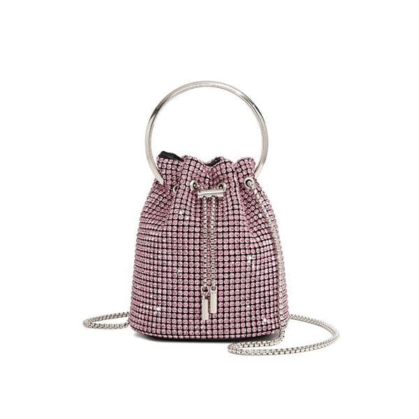 Bag Box Shoes Box Purple Evening Bags Designer Mini Shimmer Diamond Mini Flap Bags Silver Diamante Metal Lipstick Case Hardware Chain Coins Purse Wallets