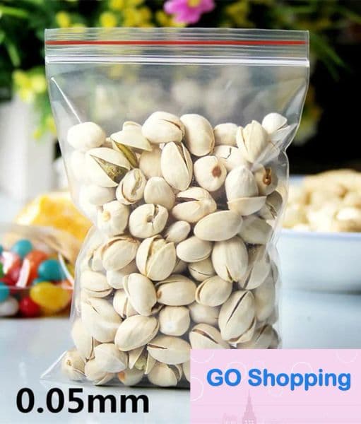 wholesale 9x13cm 0.05mm Zip Lock Grip Transparent Plastic Packaging Bags Food Grade PE Snacks Candy Baking Medical Gift Self Sealing Storage Package