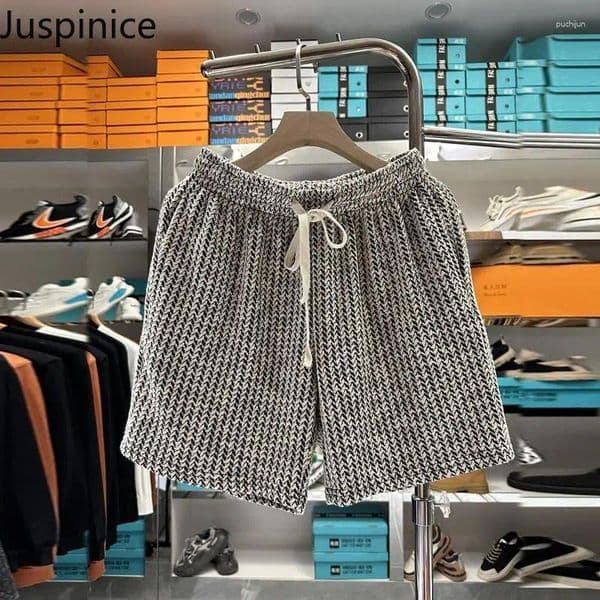 Men's Shorts Summer Plus Size Plaid Five quarter Pants Fashionable Loose Outer Wear Retro Straight Sports Men Bottom Male Clothes