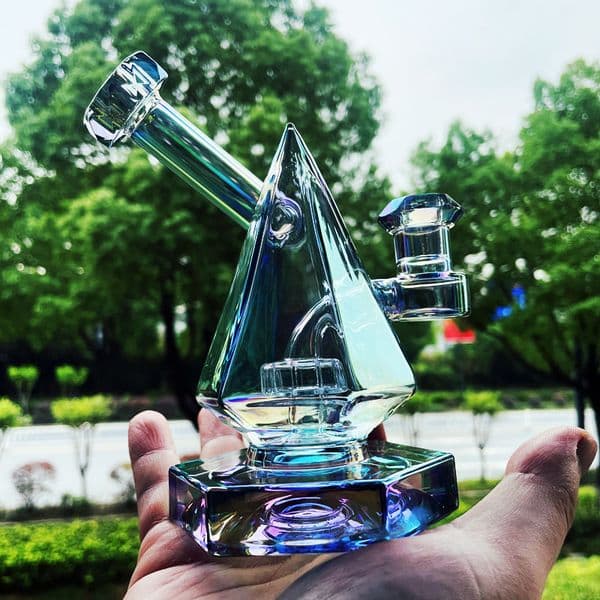 Water Pipe Showerhead Percolator Slitted Donut Percolator Glass Bong 14mm Female