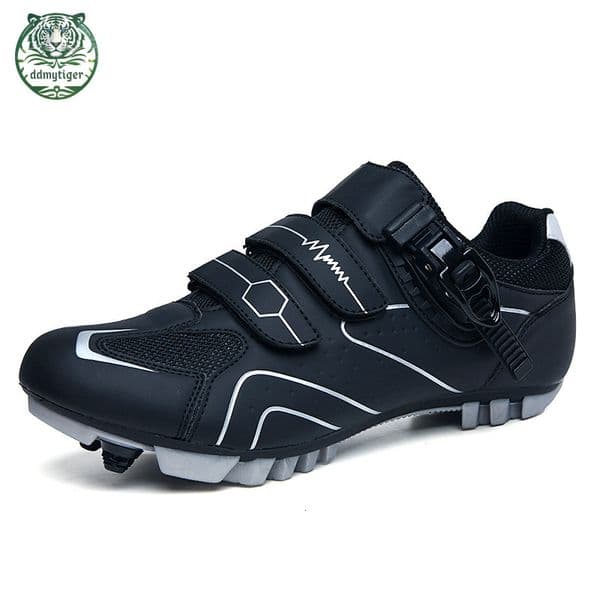 ddmytiger Mountain self-locking riding men and women, new road shoes, hard soled dynamic with locking bike shoes for assistance all black A