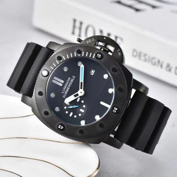 Stealth series sports diving men's watch gift for boyfriend PAM01229 black disc rubber