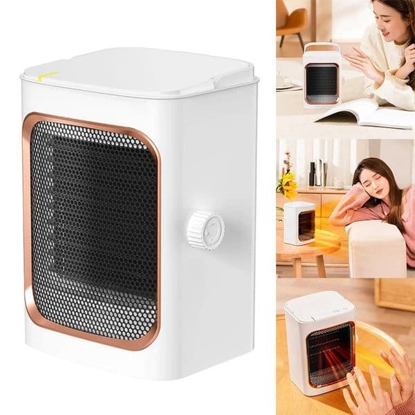 1000W Electric Heater Portable Desktop Fan Stove Warm Air Blower Adjustable Thermostat Home Warmer for Winter