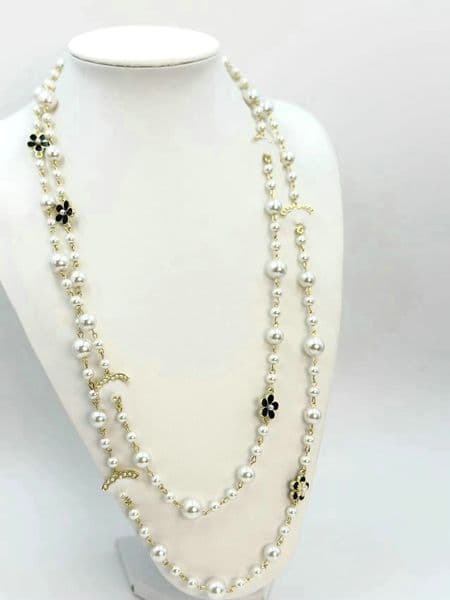 Luxury Pearl Flower Diamond Necklace Designer Jewerly Women Pendant Necklace Woman Jewerly Party Gift