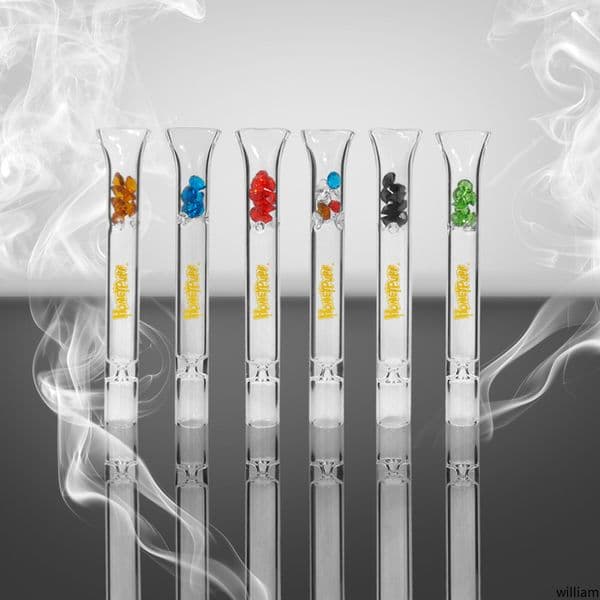 Smoking Glass One Hitter Pipe Bat With Diamond Design 103mm Mouth Filter Tips Cigarette Mouthpiece Rolling Steamroller Tobacco Smoking Accessories