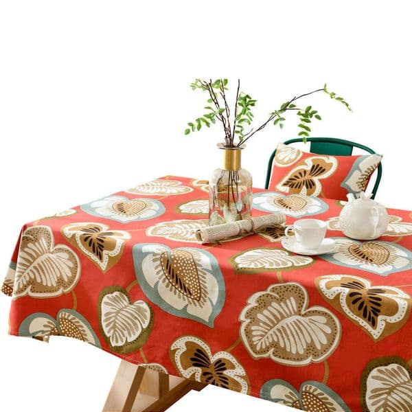 Japanese Korean Red Tablecloth, Rectangular Dining Table Cloth For Home Gatherings And Parties