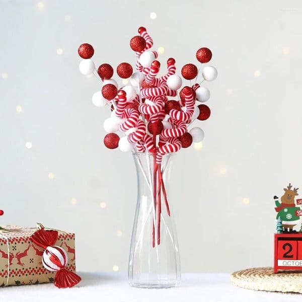 Christmas Decorations 1PC 30CM Artificial Plants Ornaments Navidad Gift For Home Xmas Tree Cuttings Wreath Garland 2024 Year