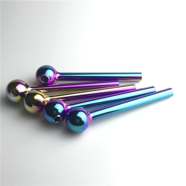 2025 New New 25Mm Ball Bowl Oil Burner Smoking Pipe 12Cm Length 10Mm Tube 2Mm Thick Pyrex Rainbow Color Colorful Glass Hand Pipes Free Shipp