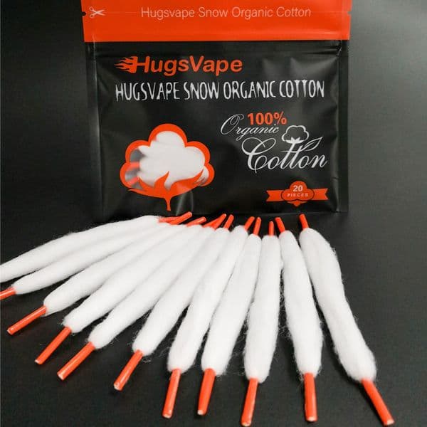 Authentic Hugsvape Snow Organic Cotton Shoelaces Cottons Wick 20pcs a package fit DIY RDA RBA RDTA RTA Atomizers