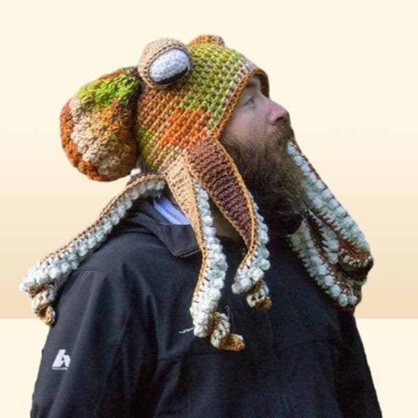 Cycling Caps Crochet Octopus Hat Unique Soft Beanies A Very Good Birthday Christmas Gft For Halloween Costume Cosplay